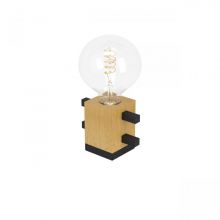 Levantara lampka stołowa E27 10W czarny/drewno